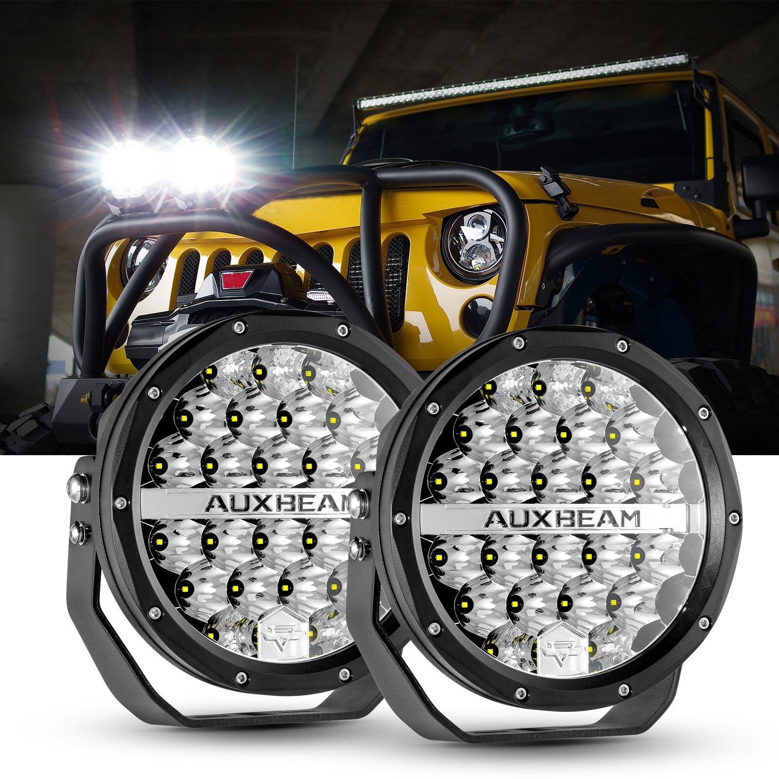 2PCS/SET) 7 INCH 240W ROUND OFFROAD LED DRIVING LIGHTS WITH DRL+