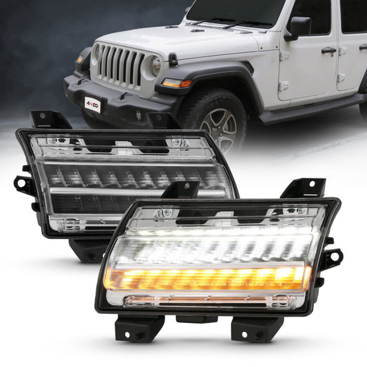 ANZO 18-19 JEEP WRANGLER JL HALOGEN CHROME CLEAR W/ SEQUENTIAL SIGNAL