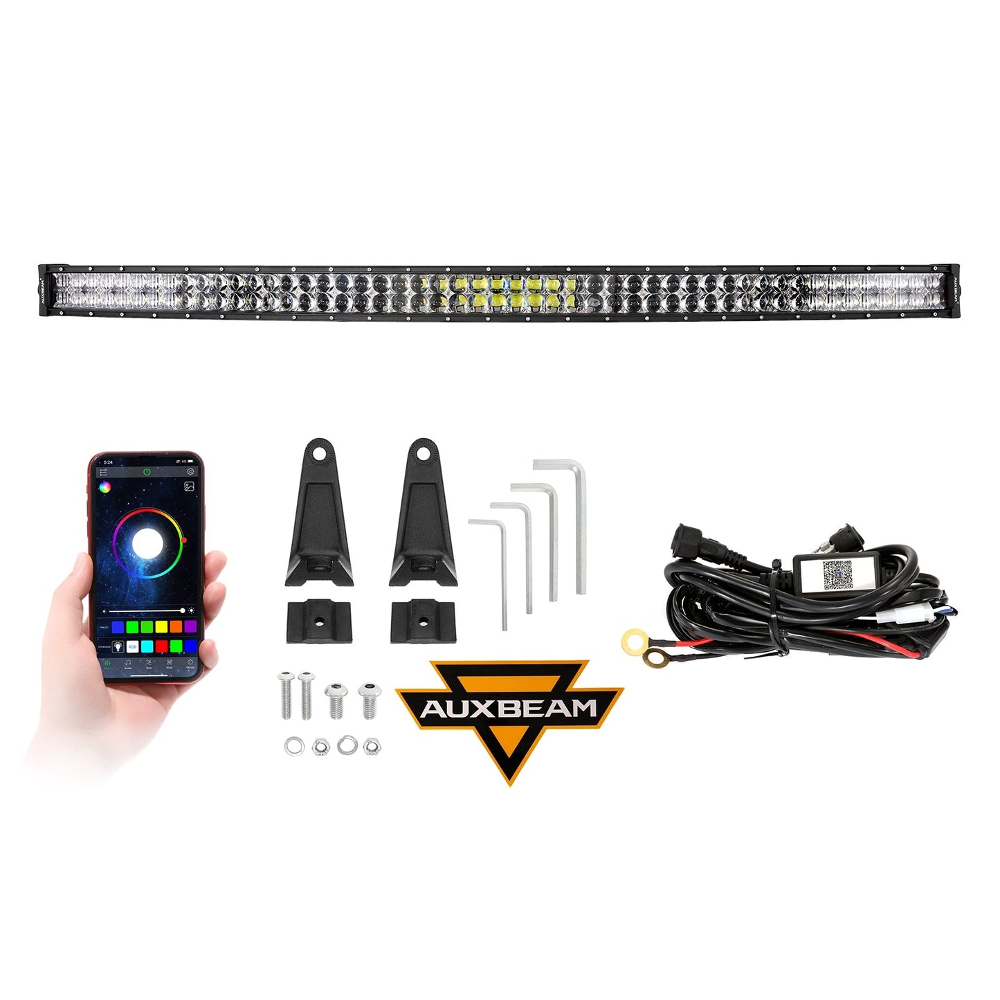 NEW 52 INCH V-PRO SERIES CURVED RGBW COLOR CHANGING OFF ROAD LED LIGHT BAR
