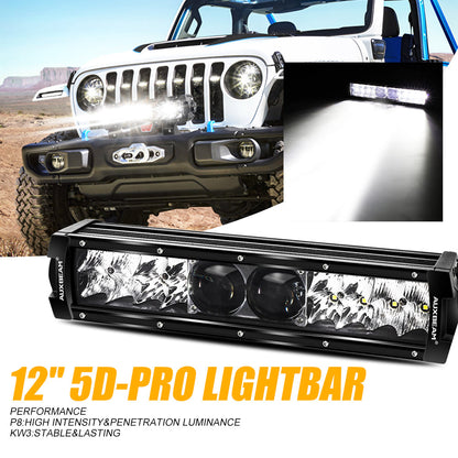 NEW 12 INCH 5D-PRO SERIES 12000LM SPOT BEAM OFF ROAD LED LIGHT BAR