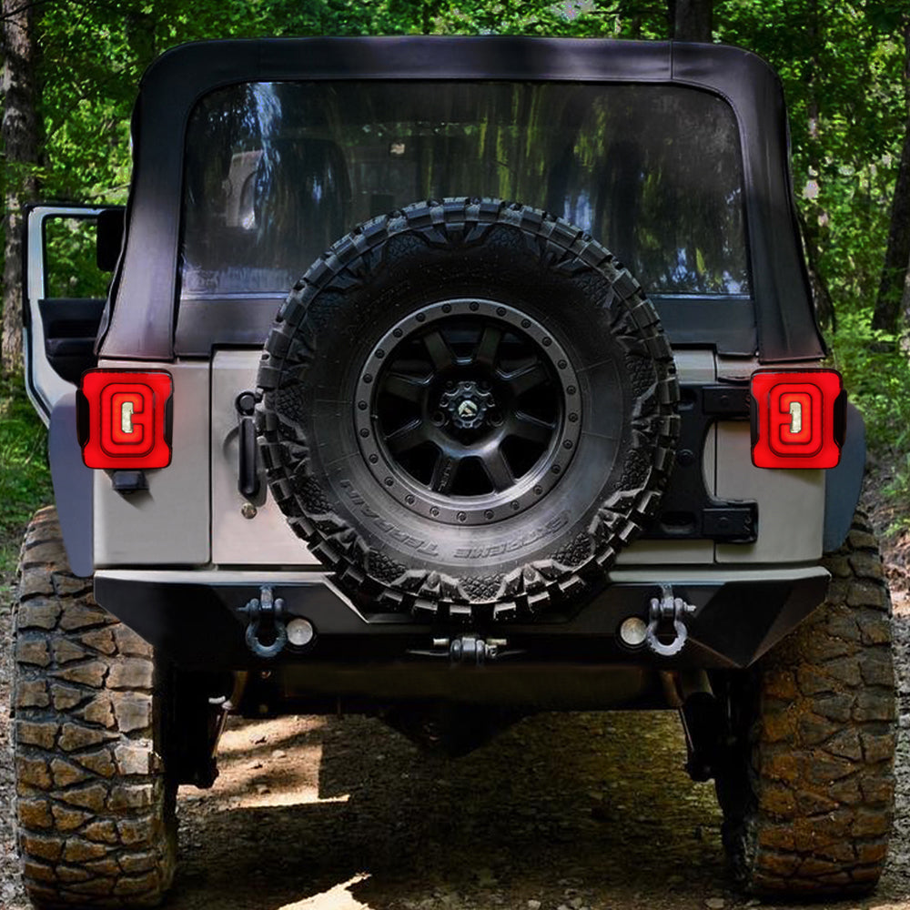 Smoked Cover Tunnel Tail Lights for 07-18 Jeep Wrangler JK/ JKU