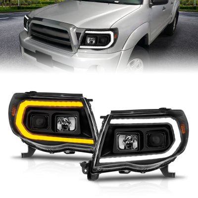Raxiom Axial Series Switchback Projector Headlights; Black Housing; Clear Lens (05-11 Tacoma)
