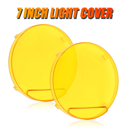 (2PCS/SET) 7 INCH 240W ROUND OFFROAD LED DRIVING LIGHTS WITH DRL+AMBER/BLACK COVERS(OPTIONAL) FOR SUV ATV UTV TRUCKS PICKUP BOAT