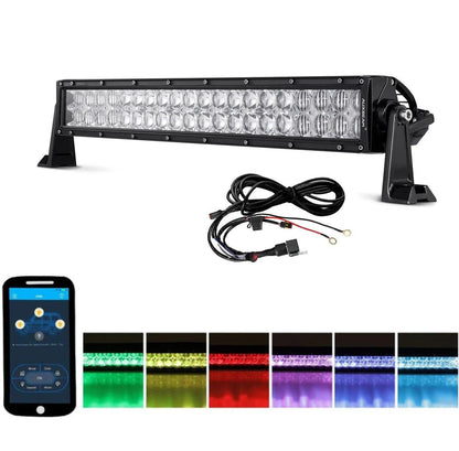 22 INCH V-SERIES RGB COLOR CHANGING STRAIGHT/CURVED OFF ROAD LED LIGHT BAR