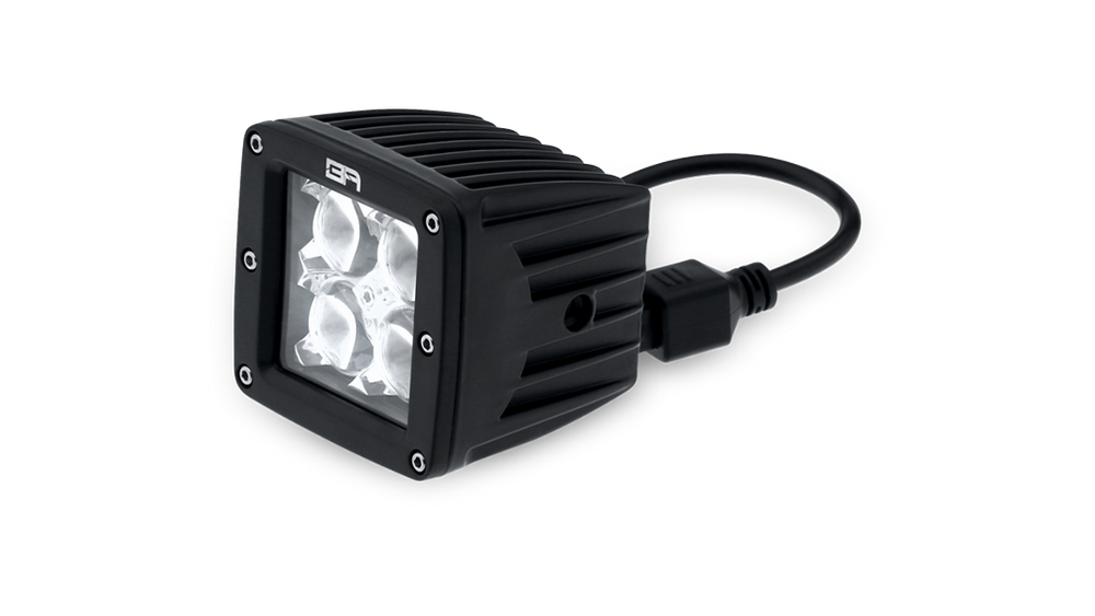 BODY ARMOR 4X4 CUBE LED LIGHT SPOT PAIR WITH WIRE HARNESS