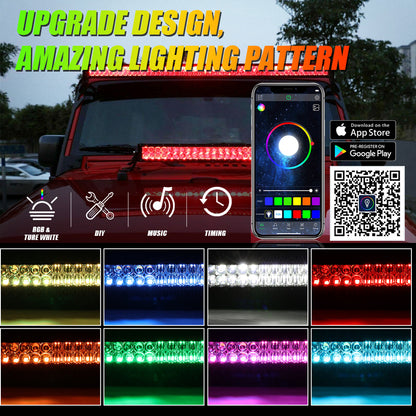 NEW 52 INCH V-PRO SERIES CURVED RGBW COLOR CHANGING OFF ROAD LED LIGHT BAR