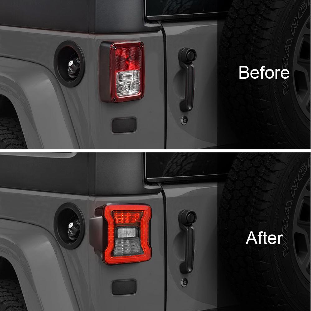 JK to JL Conversion Tail Lights- BLACK for 07-18 Wrangler JK/ JKU