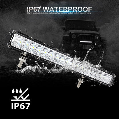 14 INCH 60W SPOT BEAM SINGLE ROW LED LIGHT BAR 5800LM WITH HARNESS KIT