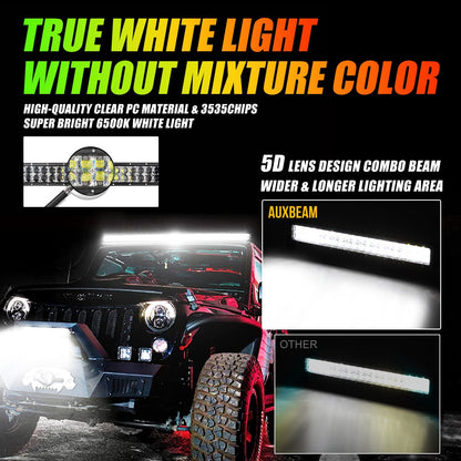 NEW 22 INCH V-PRO SERIES STRAIGHT RGBW COLOR CHANGING OFF ROAD LED LIGHT BAR