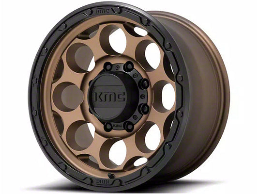 KMC Dirty Harry Matte Bronze with Black Lip 6-Lug Wheel; 17x9; -12mm Offset