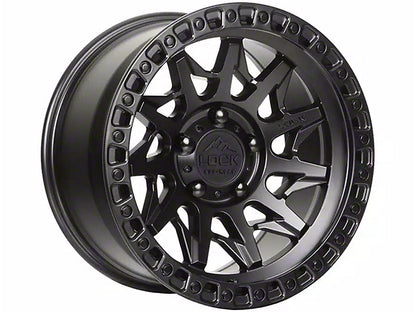 Lock Off-Road Lunatic Matte Black with Matte Black Ring 6-Lug Wheel; 17x9; -12mm Offset