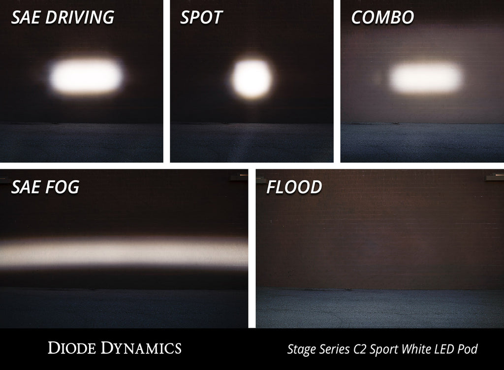 STAGE SERIES C2 2 INCH LED POD SPORT WHITE DRIVING STANDARD WBL EACH DIODE DYNAMICS