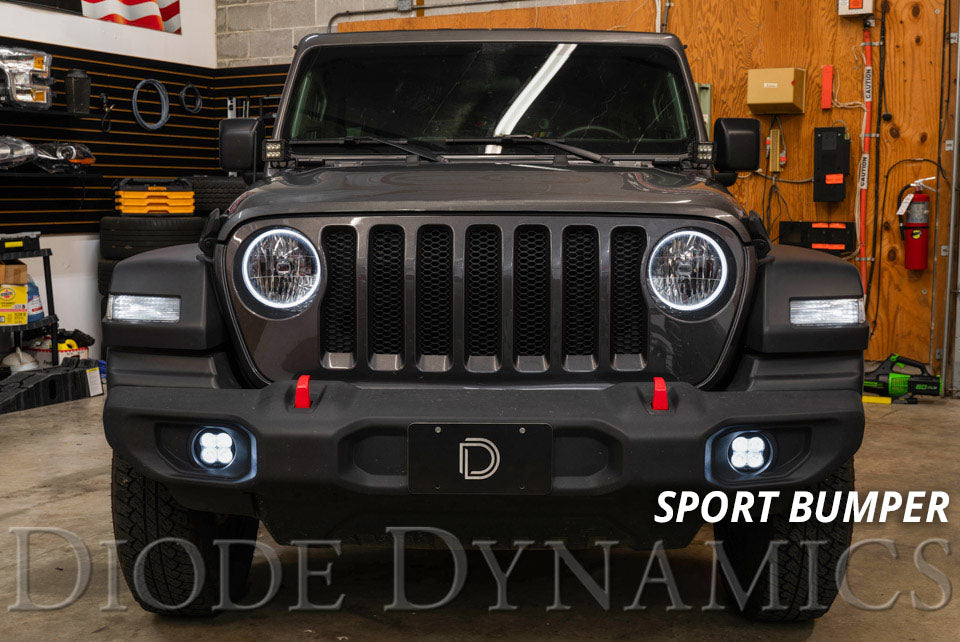 SS3 LED FOG LIGHT KIT FOR 18-20 JEEP JL WRANGLER SPORT WHITE SAE/DOT FOG PRO