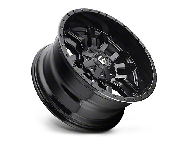 Fuel Wheels Sledge Matte Black Gloss Black Lip 6-Lug Wheel; 17x9; 2mm Offset