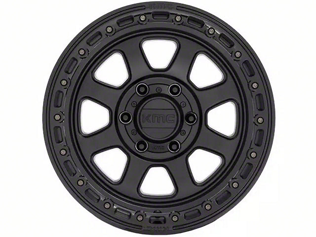 KMC Chase Satin Black with Gloss Black Lip 6-Lug Wheel; 17x9; 0mm Offset