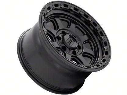 KMC Chase Satin Black with Gloss Black Lip 6-Lug Wheel; 17x9; 0mm Offset
