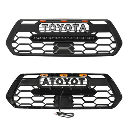 Roxmad Trd Pro Grille With LED Light Bar For 2016-2024 Toyota Tacoma