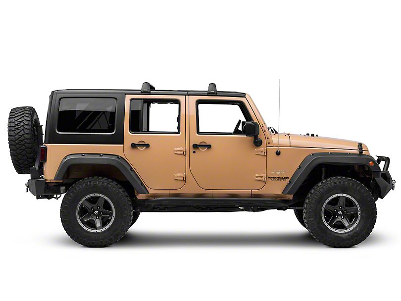 Rhino-Rack Vortex SG 2 Bar Roof Rack; Black (07-10 Jeep Wrangler JK 2-Door; 07-18 Jeep Wrangler JK 4-Door; 18-23 Jeep Wrangler JL 4-Door)