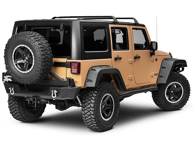 Rhino-Rack Vortex SG 2 Bar Roof Rack; Black (07-10 Jeep Wrangler JK 2-Door; 07-18 Jeep Wrangler JK 4-Door; 18-23 Jeep Wrangler JL 4-Door)