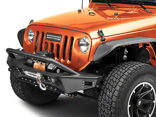 Deegan 38 Front Bumper with KC HiLiTES LED Fog Lights (07-18 Jeep Wrangler JK)