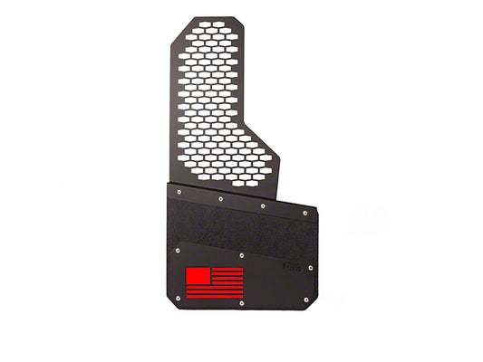 8-Inch Merica Mud Flaps with Rekmesh; Front or Rear; Red (Universal; Some Adaptation May Be Required)