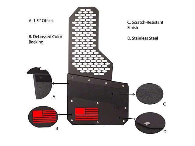 8-Inch Merica Mud Flaps with Rekmesh; Front or Rear; Red (Universal; Some Adaptation May Be Required)