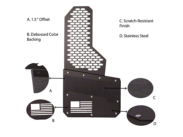 8-Inch Merica Mud Flaps with Rekmesh; Front or Rear; White (Universal; Some Adaptation May Be Required)