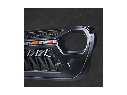 Venom Grille with Amber LED Running Lights; Black (18-23 Jeep Wrangler JL)