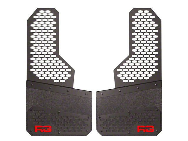 8-Inch Rek Mesh Offset Mud Flaps; Front or Rear; Red (Universal; Some Adaptation May Be Required)