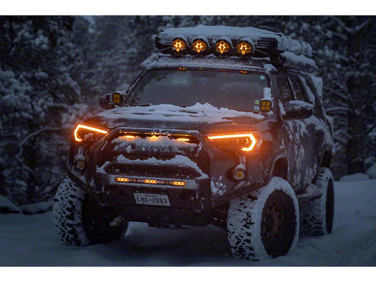 Morimoto XB LED Headlights with Amber DRL; Black Housing; Clear Lens (21-23 4Runner w/ Factory LED Low/Halogen High Beam Headlights)