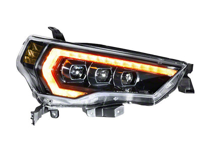 Morimoto XB LED Headlights with Amber DRL; Black Housing; Clear Lens (21-23 4Runner w/ Factory LED Low/Halogen High Beam Headlights)