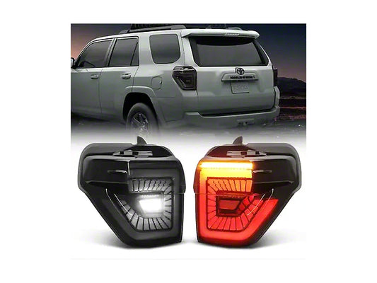 Sequential LED Tail Lights; Black Housing; Clear Lens