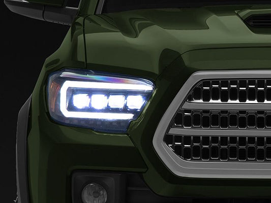 APEX Series Multi-Beam High-Power LED Module Headlights; Black Housing; Clear Lens (16-23 Tacoma w/ Factory Halogen Headlights)