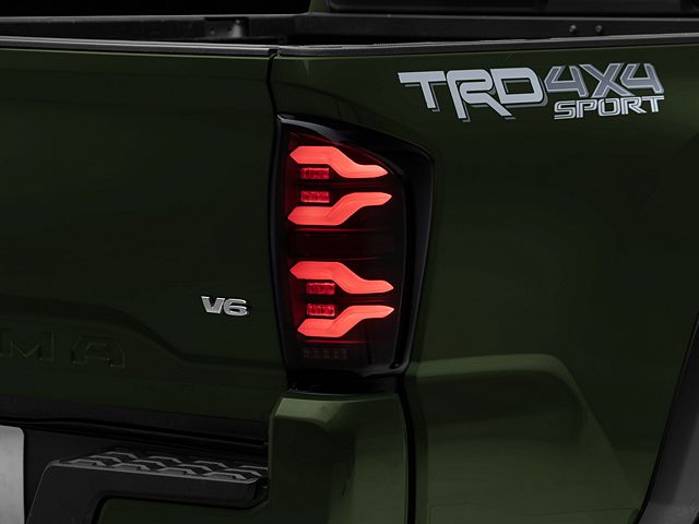 AlphaRex LUXX-Series LED Tail Lights; Black Housing; Smoked Lens (16-23 Tacoma)