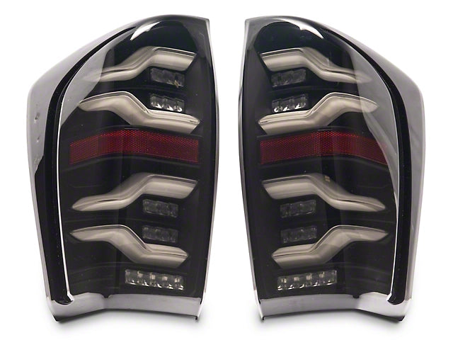 AlphaRex LUXX-Series LED Tail Lights; Black Housing; Smoked Lens (16-23 Tacoma)