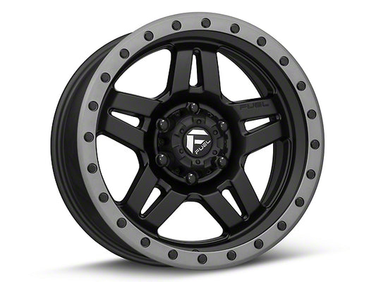 Fuel Wheels Anza Matte Black with Anthracite Ring 6-Lug Wheel; 17x8.5; 6mm Offset