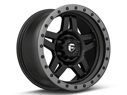 Fuel Wheels Anza Matte Black with Anthracite Ring 6-Lug Wheel; 17x8.5; 6mm Offset