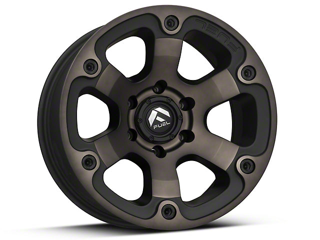 Fuel Wheels Beast Matte Black Machined with Dark Tint 6-Lug Wheel; 17x9; -12mm Offset