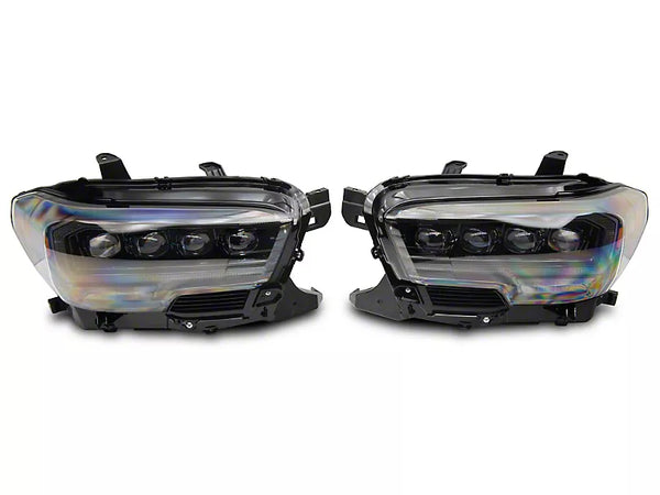 AlphaRex NOVA-Series LED Projector Headlights; Alpha Black Housing; Clear Lens (16-23 Tacoma SR5) + TAIL LIGHT SET