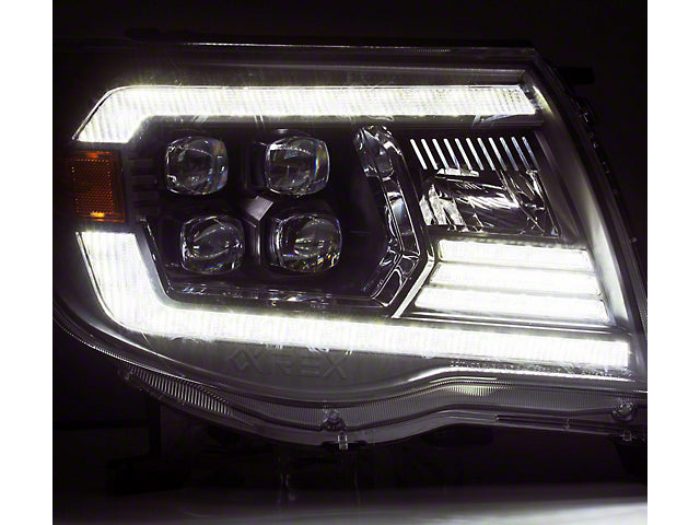 LED Light Bar Projector Headlights; Black Housing; Clear Lens (05-11 Tacoma)