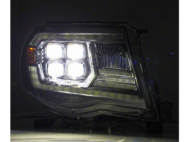LED Light Bar Projector Headlights; Black Housing; Clear Lens (05-11 Tacoma)