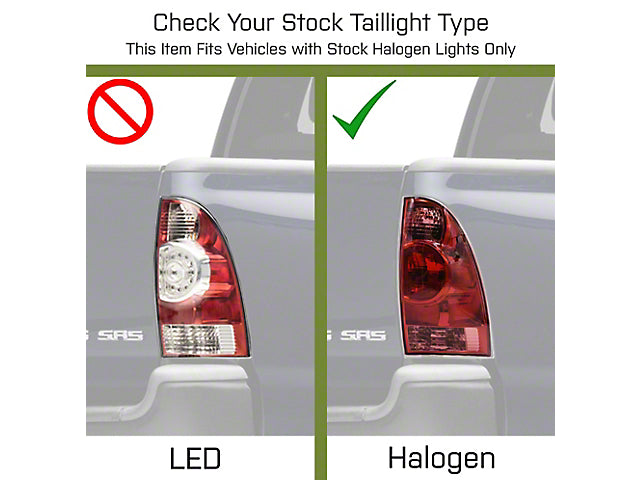Light Bar LED Tail Lights; Black Housing; Clear Lens (05-15 Tacoma w/ Factory Halogen Tail Lights)