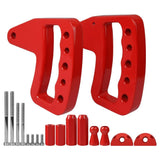 ALUMINUM FRONT & REAR GRAB HANDLES & DOOR GRAB HANDLE INSERTS COVER COMBO-RED FOR 07-18 JEEP WRANGLER JK/JKU