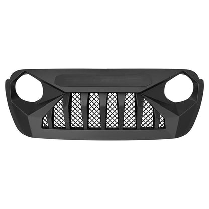 DEMON GRILLE W/ RED STAR DRL FOR 18-23 JEEP WRANGLER JL & GLADIATOR JT W/O TRAILCAM