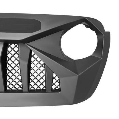 DEMON GRILLE W/ WHITE STAR DRL FOR 18-23 JEEP WRANGLER JL & GLADIATOR JT W/O TRAILCAM