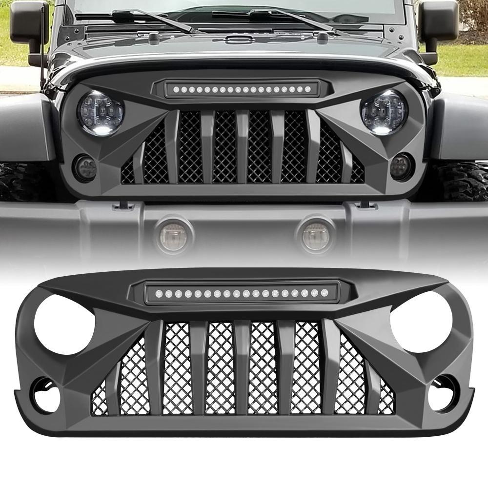 GLADIATOR GRILLE W/ LED OFF-ROAD LIGHTS FOR 07-18 JEEP WRANGLER JK