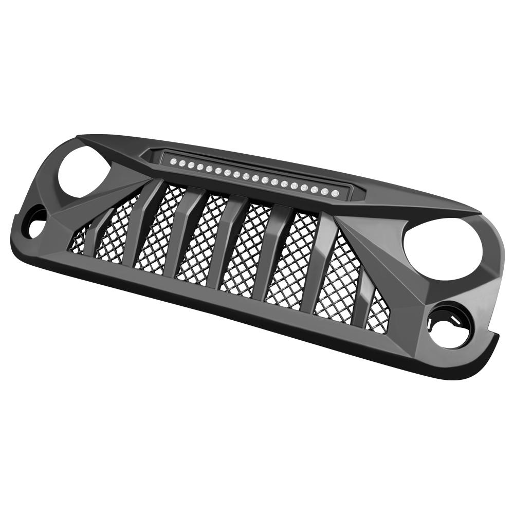 GLADIATOR GRILLE W/ LED OFF-ROAD LIGHTS & SMOKED TURN LIGHTS COMBO FOR 07-18 WRANGLER JK