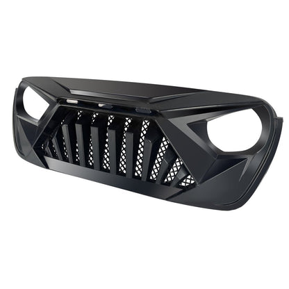 GOLIATH GRILLE W/ AMBER LED RUNNING LIGHTS FOR 18-23 JEEP WRANGLER JL & GLADIATOR JT - MATTE BLACK