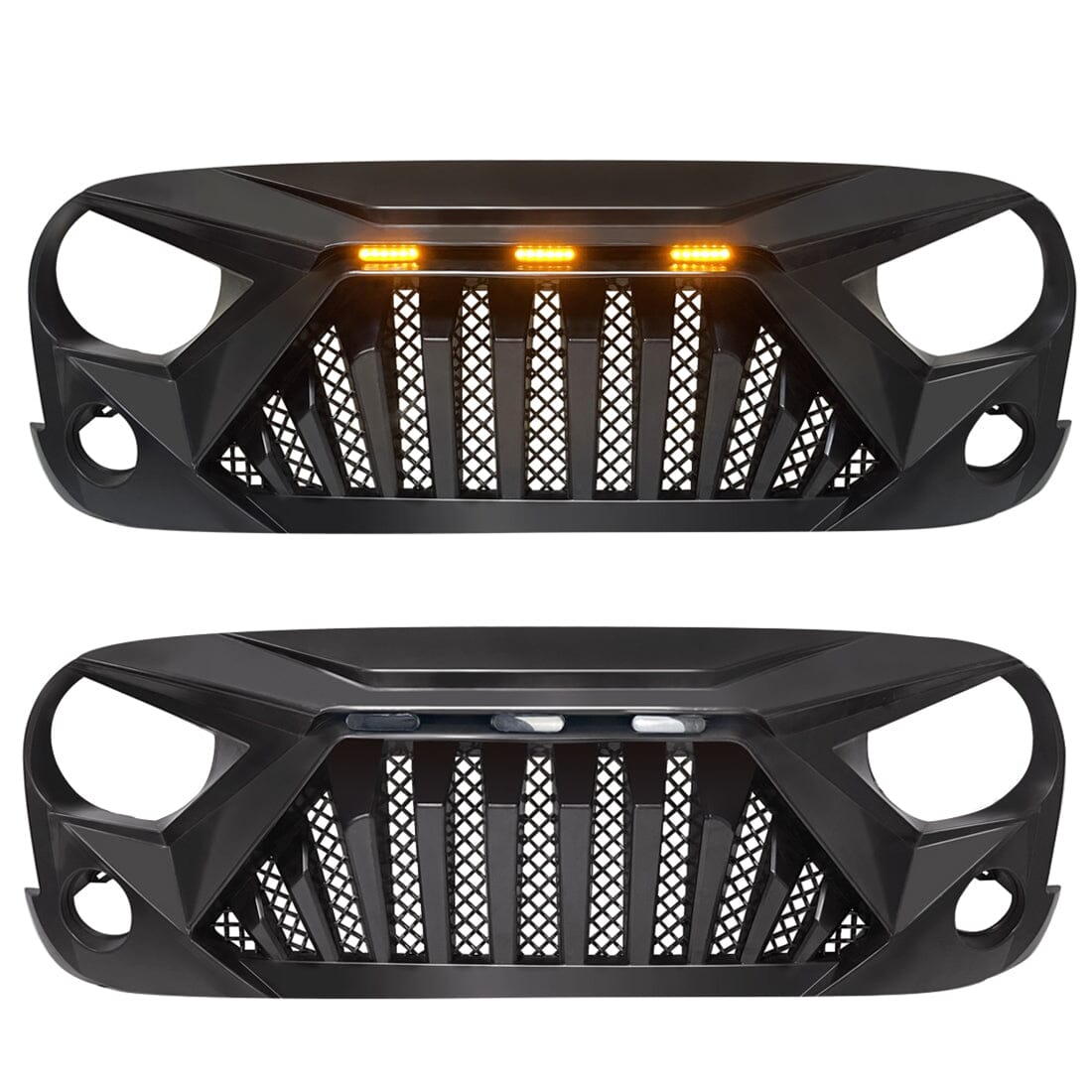 GOLIATH GRILLE W/ LED AMBER LIGHTS & JK TO JL CONVERSION TAIL LIGHTS FOR 07-18 WRANGLER JK