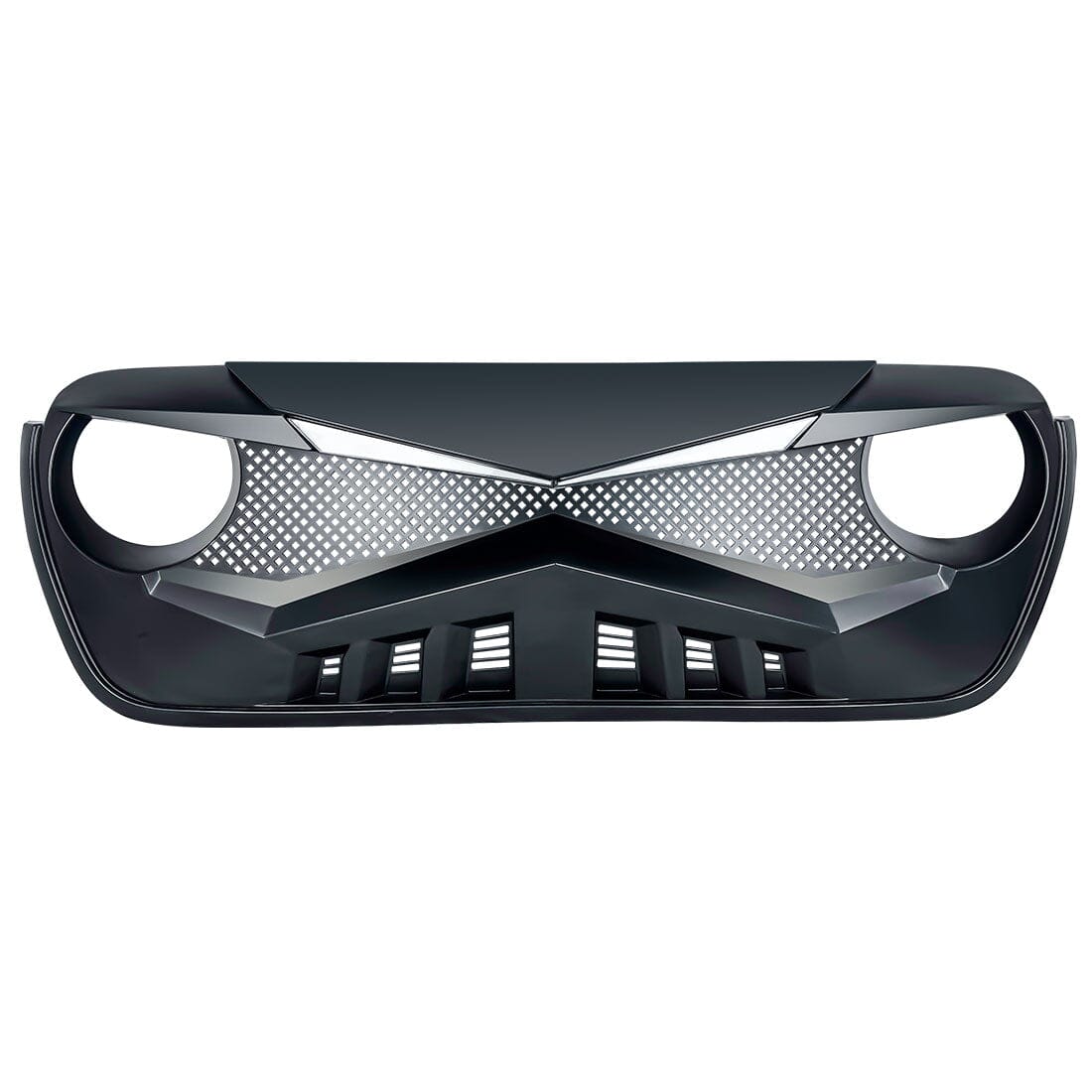 HAWKE GRILLE W/DRL TURN SIGNAL LIGHT-MATTE BLACK FOR 18-23 JEEP WRANGLER JL & GLADIATOR JT W/O TRAILCAM